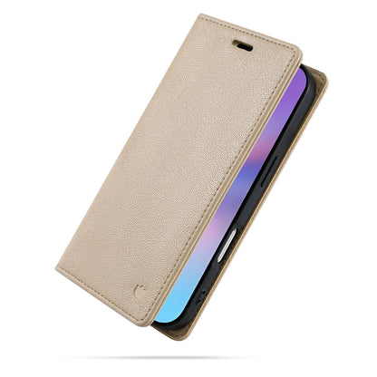 Apple iPhone 17 Pro Hoesje - Soft Beige - Dunne Leather-look Back Cover