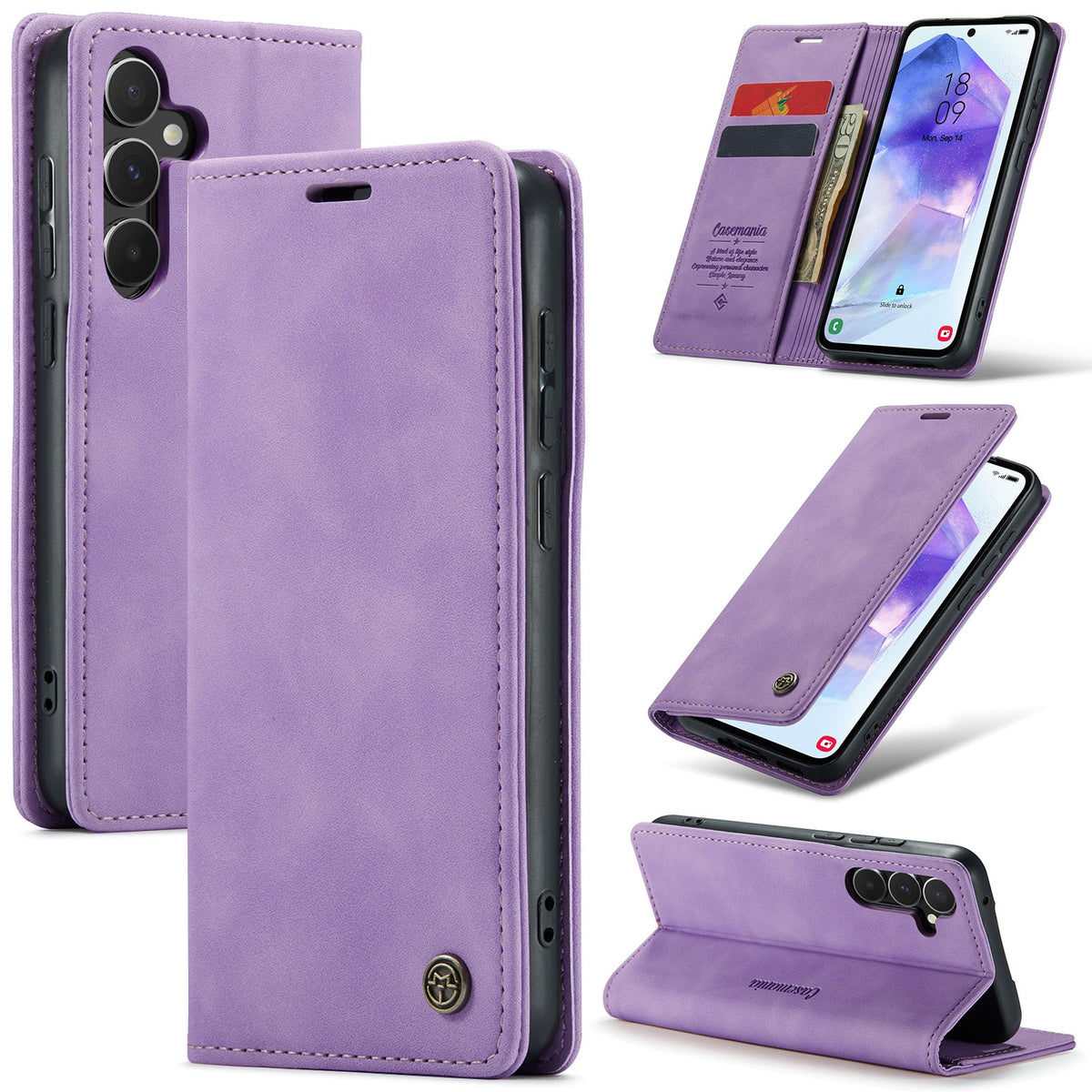 Samsung Galaxy A56 Hoesje - Bright Lila - Dunne Bookcase