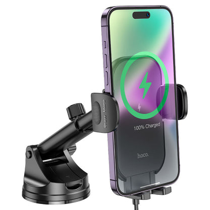 Hoco Telefoonhouder Auto met Draadloze Snellader - Snel Laden 15W