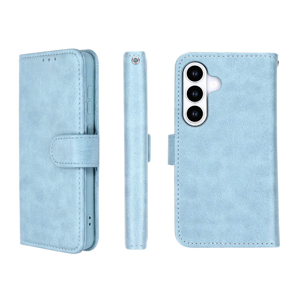 Samsung Galaxy S26 Plus Hoesje - Licht Blauw - Luxe Kunstlederen Portemonnee Bookcase