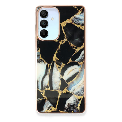 Samsung Galaxy A25 Hoesje - Zwart - Siliconen Marmer Back Cover