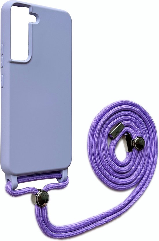Samsung Galaxy S22 Plus Hoesje - Paars - Siliconen Back Cover met Telefoonkoord