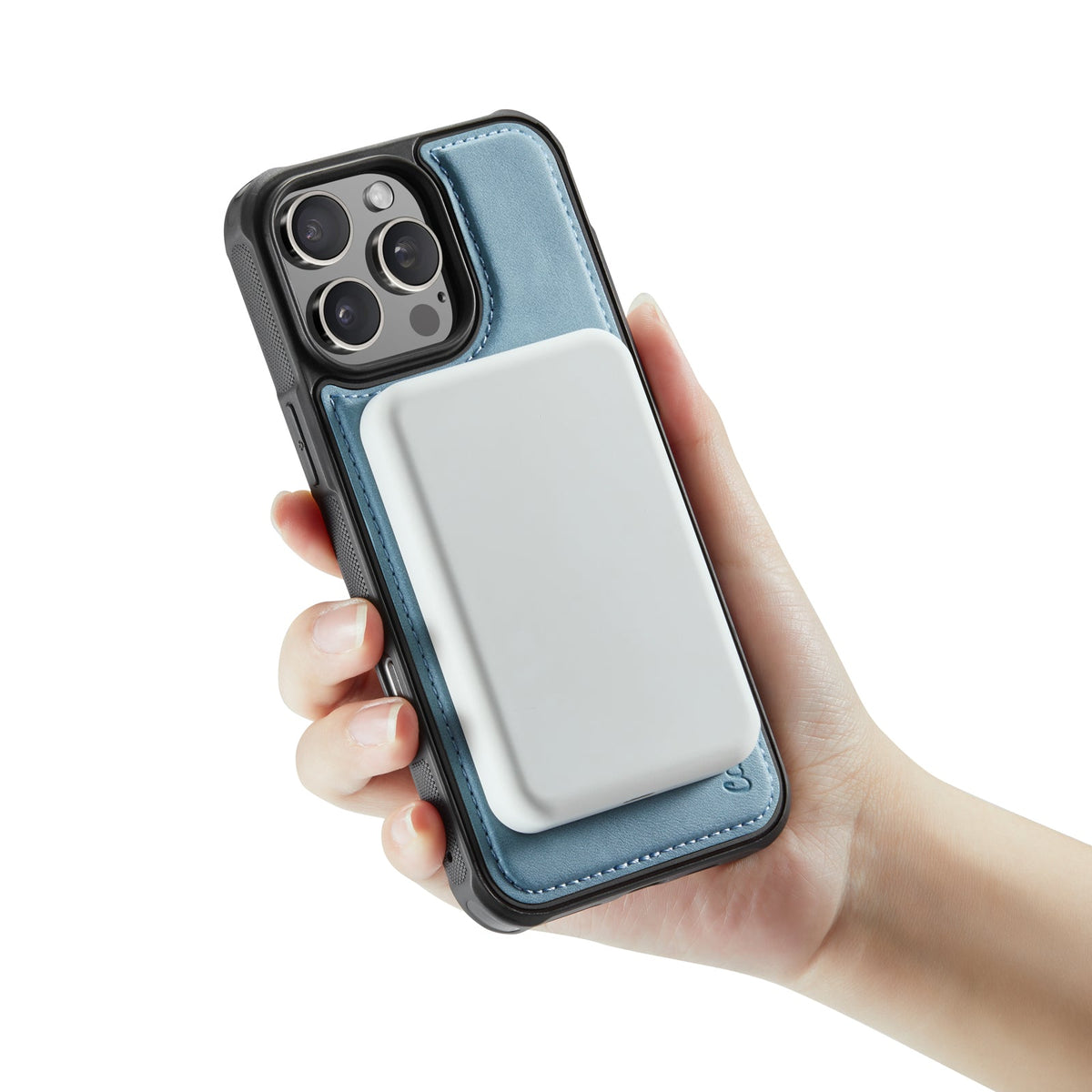 Apple iPhone 16 Pro Hülle - Aqua Blue - Kunstleder-MagSafe-Backcover