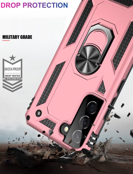 Samsung Galaxy S22 Plus Hoesje - Roségoud - Armor Kickstand Back Cover