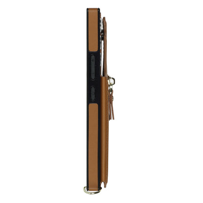 Samsung Galaxy S24 Plus Case - Brown - Luxury Back Cover with Phone Strap and Zipper