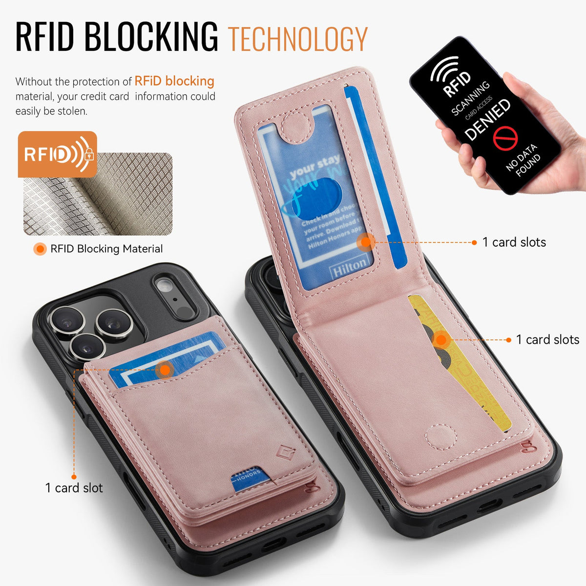 Coque Apple iPhone 18 Pro Max - Rose Pâle - Étui arrière MagSafe en similicuir de luxe avec porte-cartes
