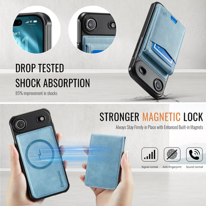 Apple iPhone Air Hoesje - Aqua Blue - MagSafe Back Cover met Pasjeshouder