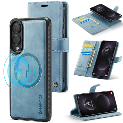 Samsung Galaxy S25 Edge Hoesje - Aqua Blue - Luxe 2 in 1 MagSafe Bookcase