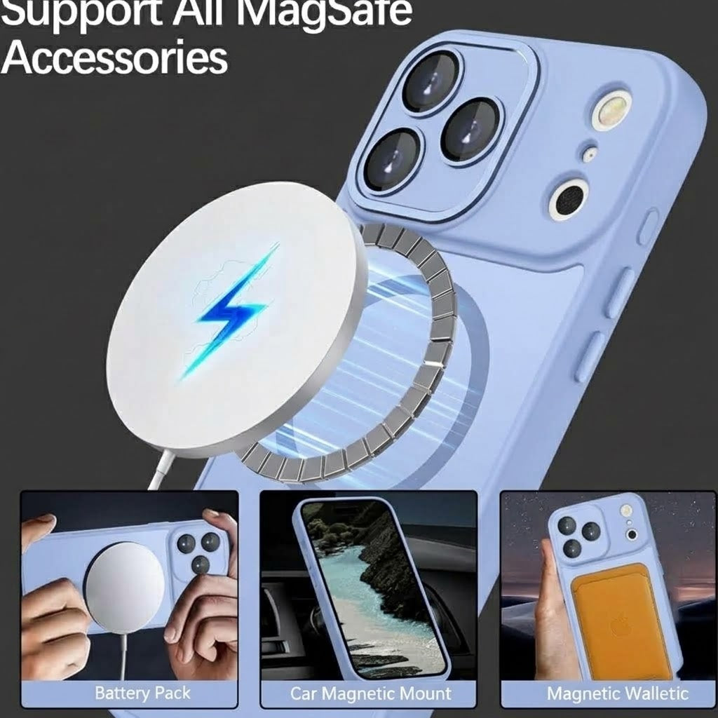 Apple iPhone 18 Pro Max Hoesje - Licht Blauw - Matte Armor MagSafe Back Cover