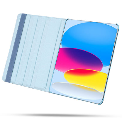 iPad A16 Tablet Case - Aqua Blue - Rotating Folio Case