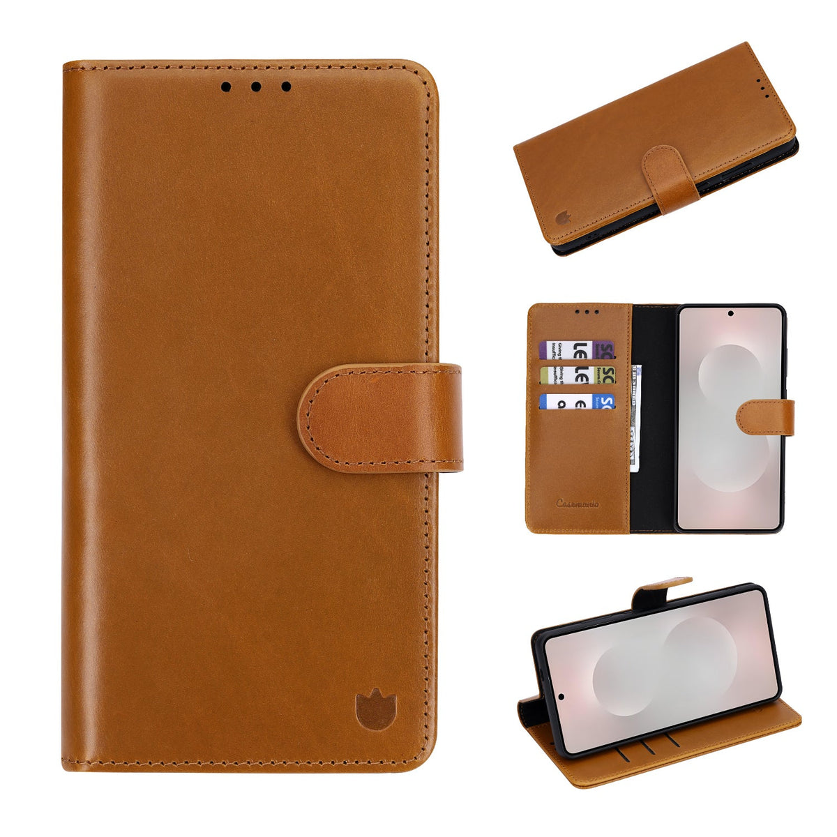 Samsung Galaxy S26 Ultra Hoesje - Sienna Brown - Echt Leren 2 in 1 MagSafe Bookcase