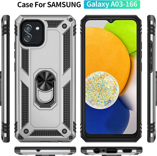Samsung Galaxy A03 Hoesje - Grijs - Armor Kickstand Back Cover