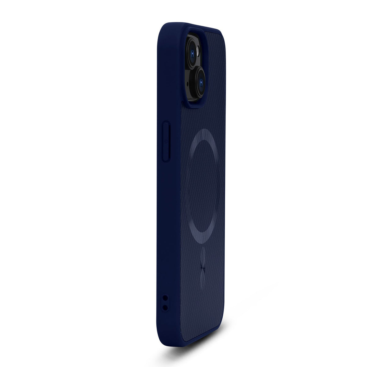 Apple iPhone 14 Hoesje - Blauw - Carbon MagSafe Back Cover