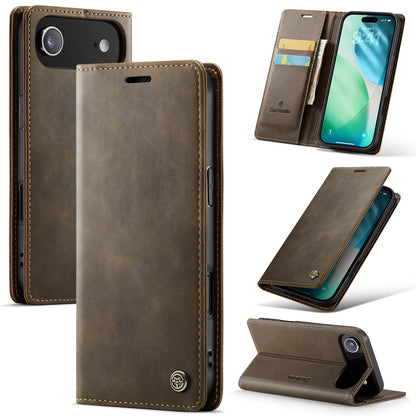 Apple iPhone Air Hoesje - Cedar Brown - Kunstleer Portemonnee Bookcase