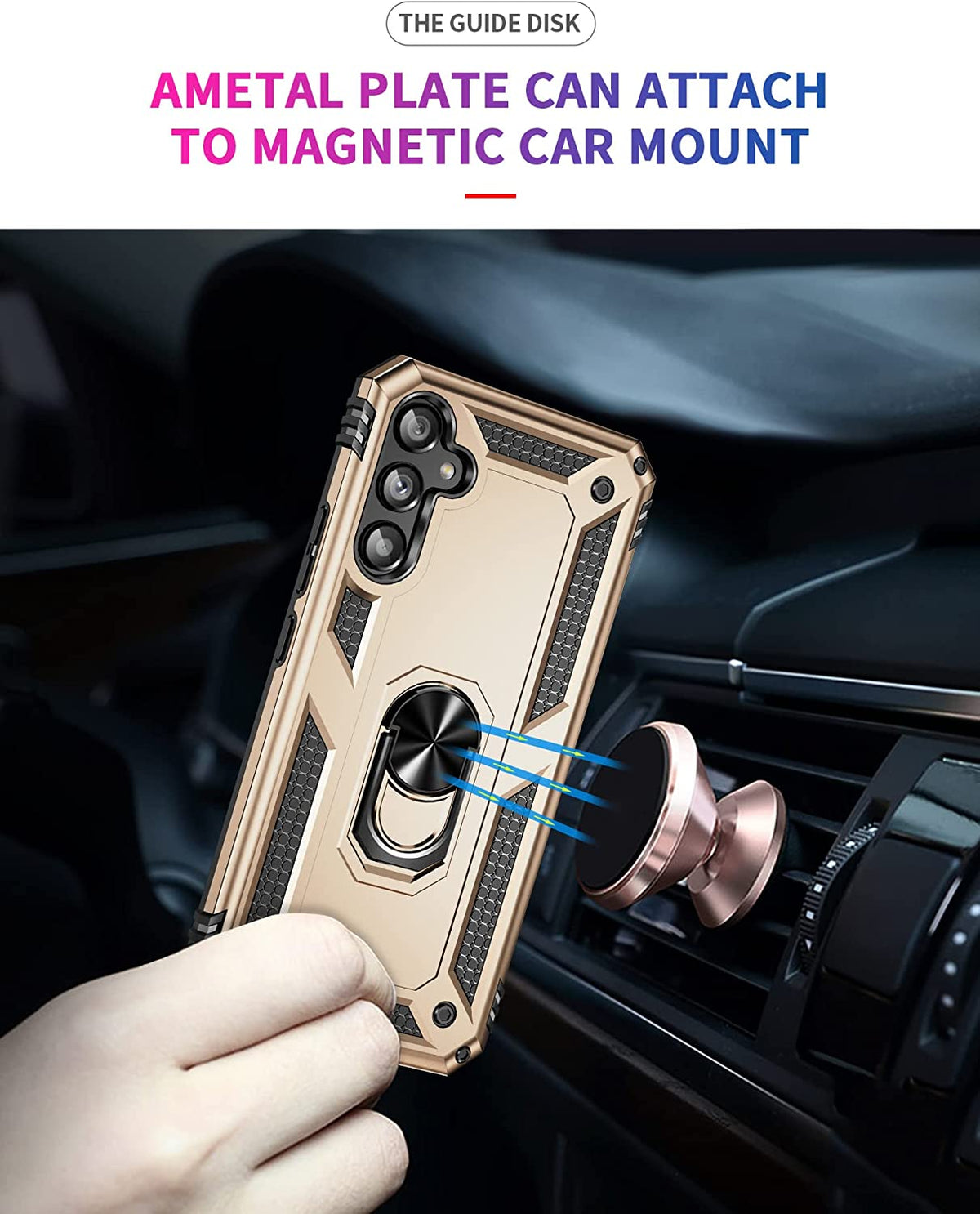 Samsung Galaxy A34 5G Hoesje - Goud - Armor Kickstand Back Cover