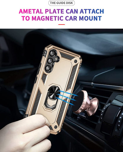 Samsung Galaxy A34 5G Hoesje - Goud - Armor Kickstand Back Cover