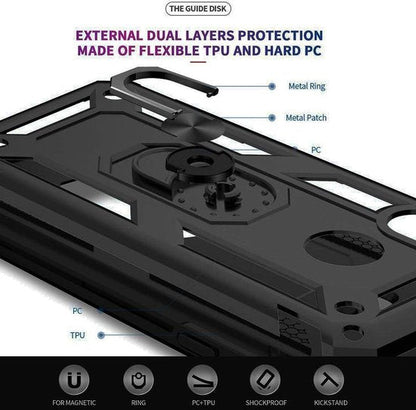 Samsung Galaxy A51 Hoesje - Zwart - Armor Kickstand Back Cover