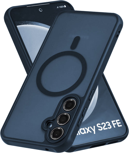 Samsung Galaxy S23 FE Hoesje - Blauw - Matte Armor MagSafe Back Cover