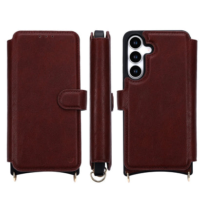 Coque Samsung Galaxy S25 FE - Rouge Vin - Étui arrière CM Amsterdam avec cordon de téléphone