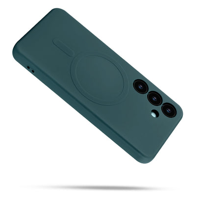 Samsung Galaxy S25 Hoesje - Donker Groen - Liquid Siliconen MagSafe Back Cover