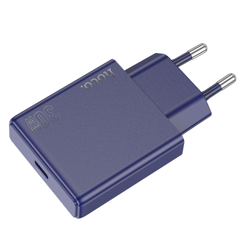 Hoco 30W USB-C Schnellladegerät mit USB-C-Kabel 1m - Titanium Blue