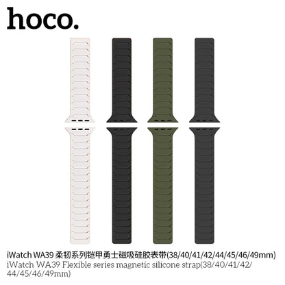 Apple Watch Bandje 38/40/41/42 mm - Hoco Magnetisch Siliconen - Starlight met Oranje