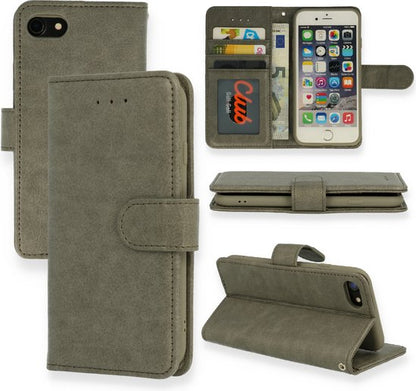 Apple iPhone SE (2020) Hoesje - Grijs - Luxe Bookcase