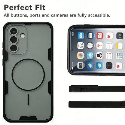 Samsung Galaxy A16 Case - Clear | Black - Frosted Matte Hard Case MagSafe Back Cover