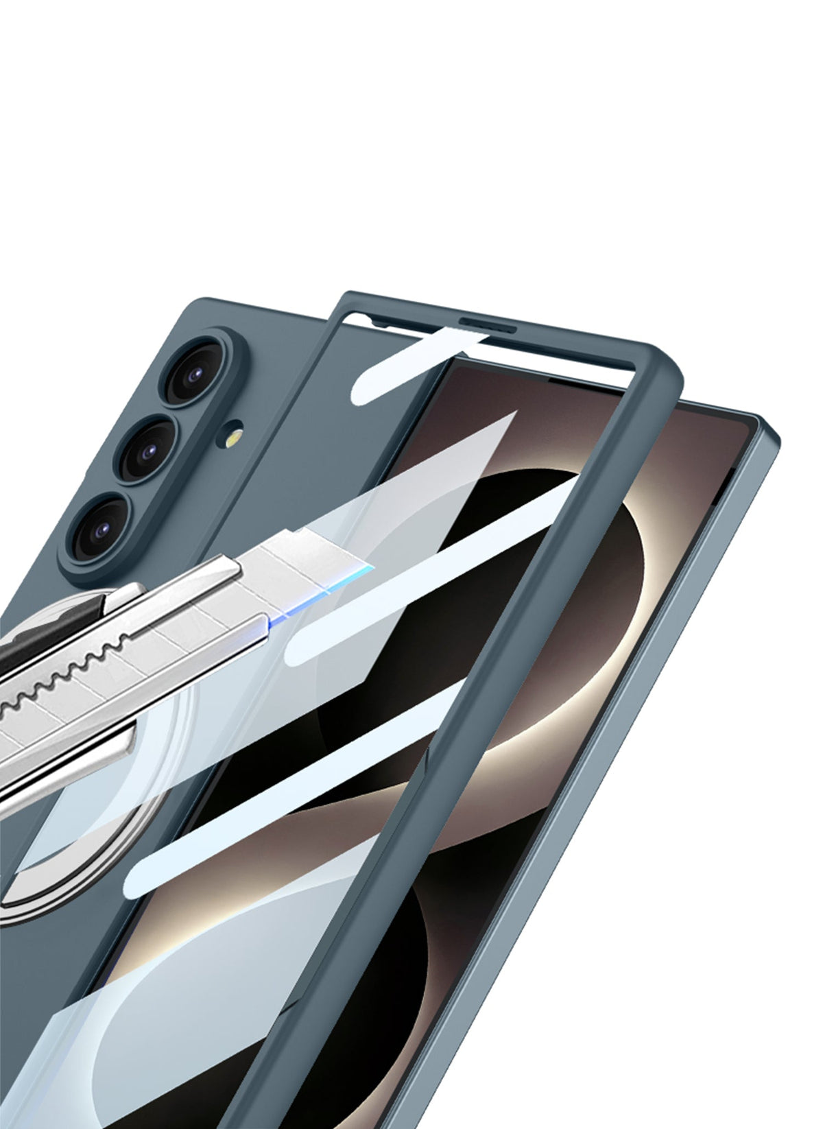 Coque Samsung Galaxy Z Fold8 / Fold 7 - Noir - Étui MagSafe avec anneau de maintien et protection d'écran intégrée