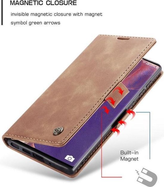 Samsung Galaxy Note20 Hoesje - Sienna Brown - Dunne Bookcase