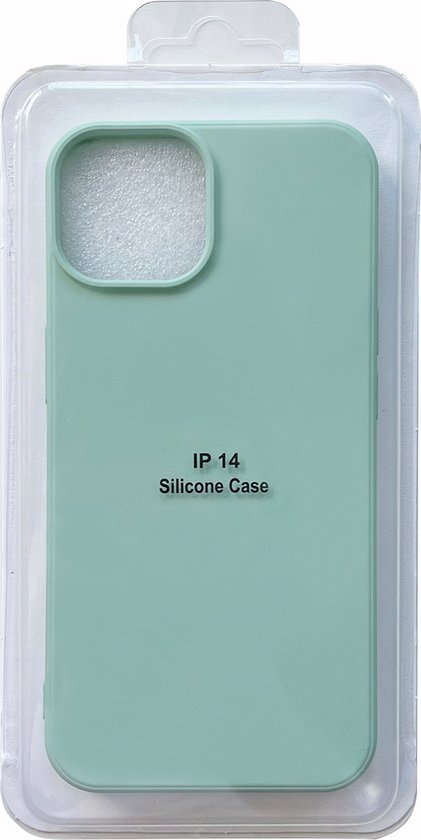 Apple iPhone 14 Plus Hoesje - Turquoise - Microfiber Siliconen Back Cover