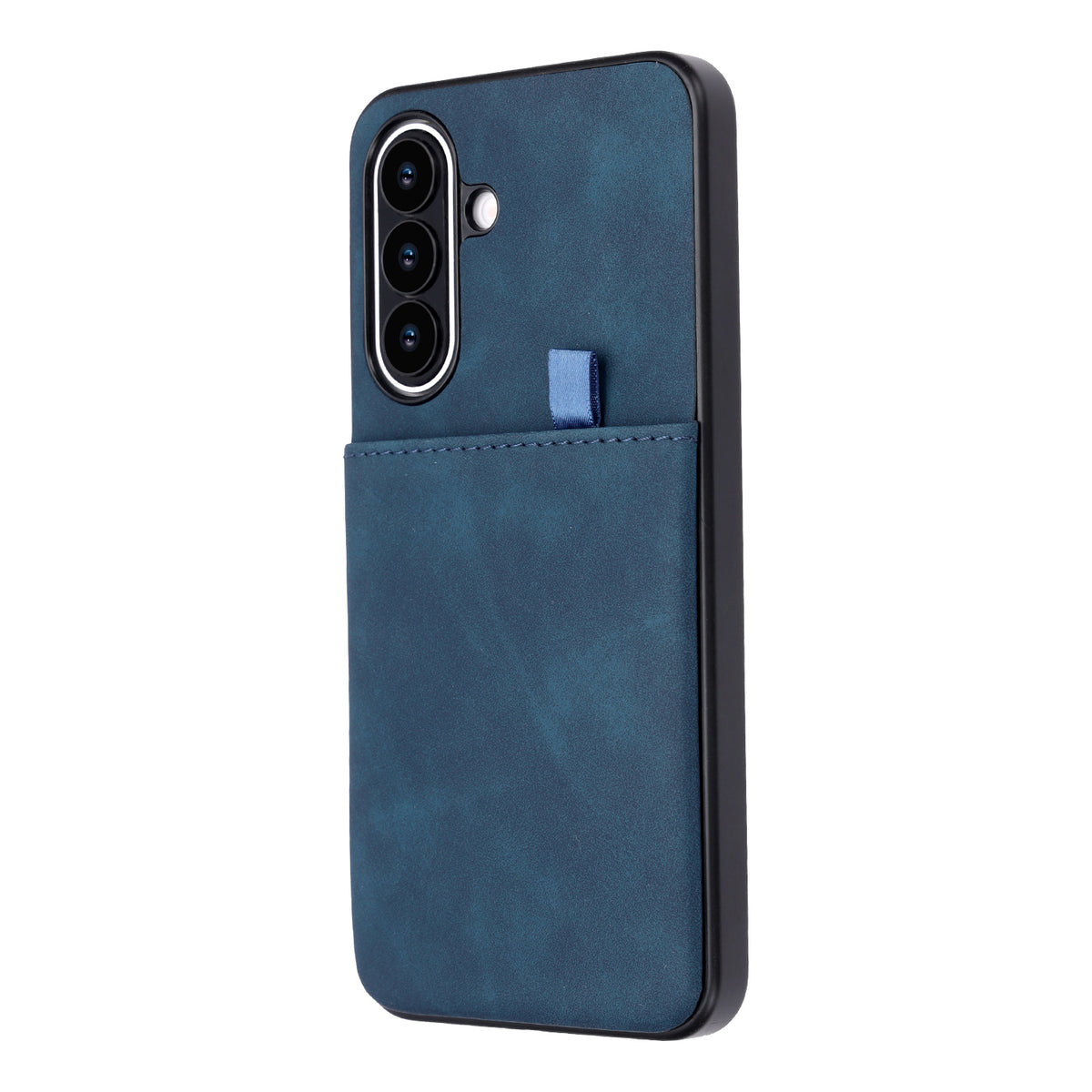 Samsung Galaxy S26 FE Hoesje - Navy Blue - Kunstleren Back Cover met Pull-Tab Pasjeshouder