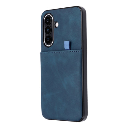 Samsung Galaxy S26 FE Hoesje - Navy Blue - Kunstleren Back Cover met Pull-Tab Pasjeshouder