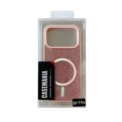 Apple iPhone 17 Pro Hülle - Rosa - Diamant Glitzer MagSafe Backcover