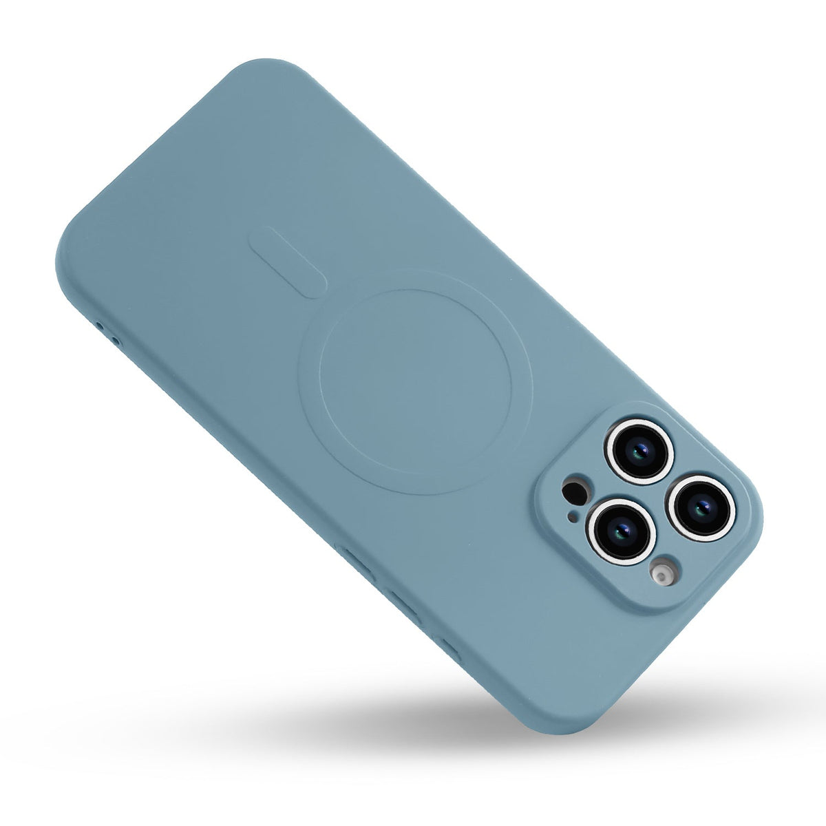 Apple iPhone 16 Pro Max Hoesje - Licht Blauw - Liquid Siliconen MagSafe Back Cover met Magneetring
