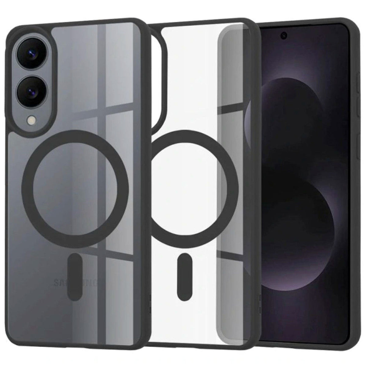 Samsung Galaxy S25 Edge Hülle - Schwarz - Bumper-MagSafe-Backcover