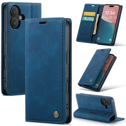 iPhone 16 Hoesje - Navy Blue - Dunne Bookcase