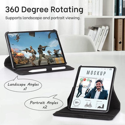 Étui pour tablette Apple iPad 2025 (11e génération) - Noir - Étui portefeuille rotatif