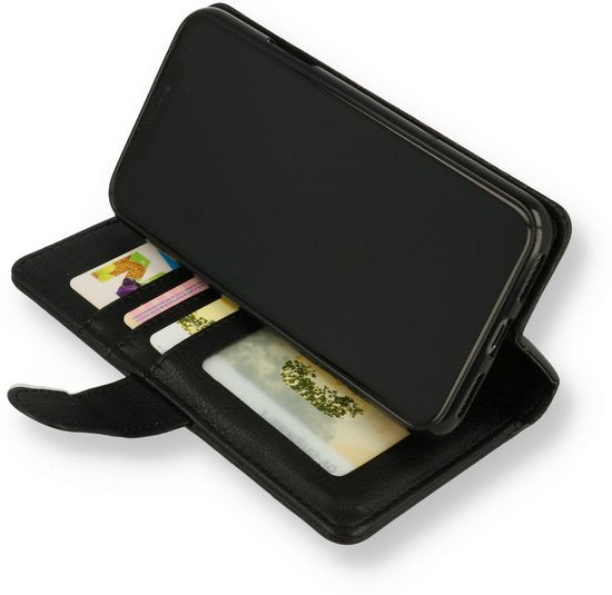 Apple iPhone 11 Pro Max Hoesje - Zwart - Glitter Luxe Bookcase met Rits