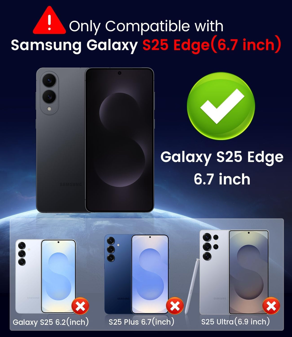 Samsung Galaxy S25 Edge Hoesje - Zwart - Matte Siliconen MagSafe Back Cover