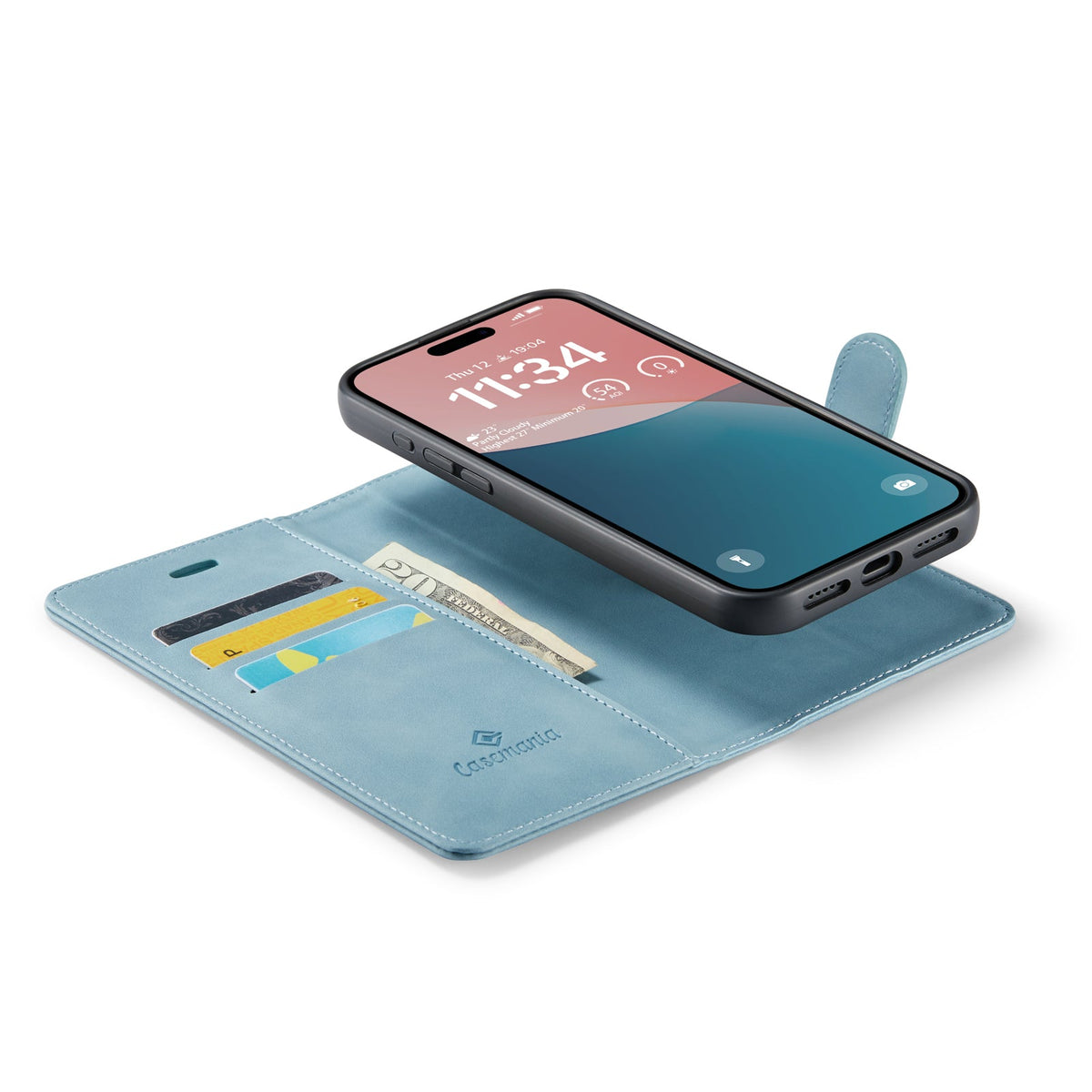 Apple iPhone 16 Plus Hoesje - Aqua Blue - 2 in 1 Bookcase