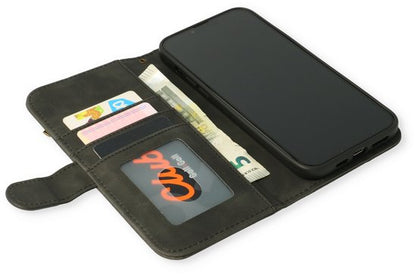 Samsung Galaxy S23 Ultra Case - Charcoal Gray - Luxury Wallet Case with Zipper