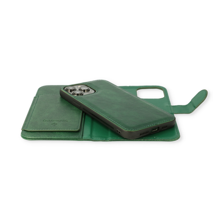 Apple iPhone 13 Pro Hoesje - Groen - 2 in 1 Bookcase met 10 Kaart Vakken