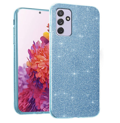 Samsung Galaxy A35 5G Hoesje - Blauw - Glitter Back Cover