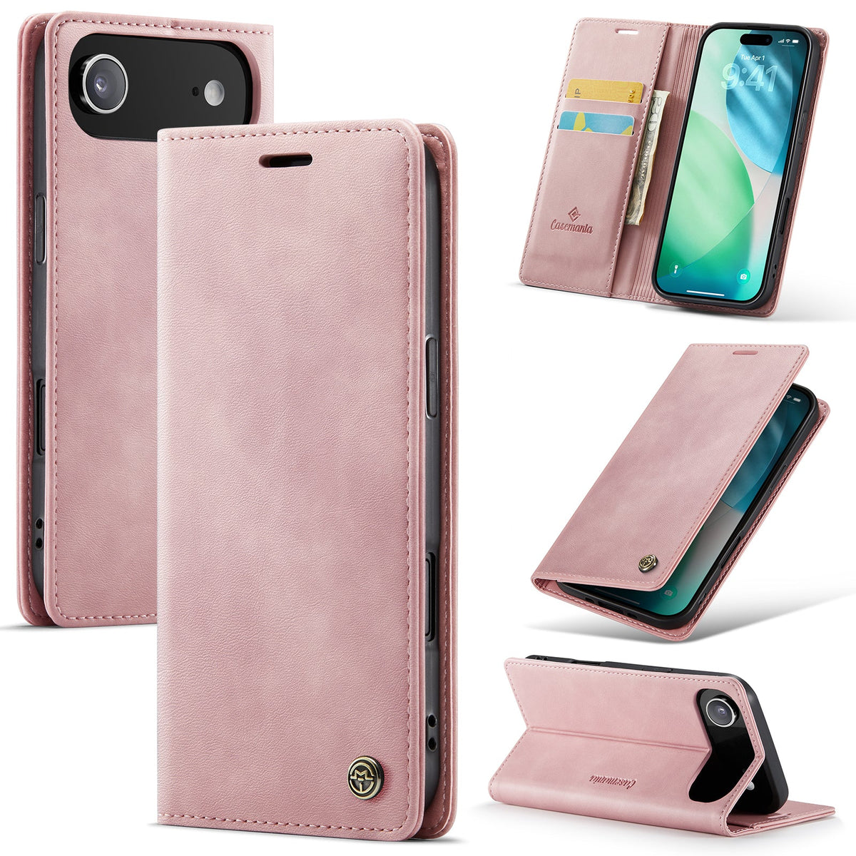 Apple iPhone Air Hoesje - Pale Pink - Luxe Dunne Bookcase