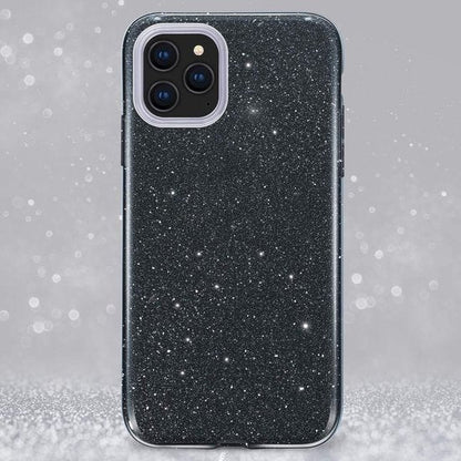 Apple iPhone 12 Pro Max Hoesje - Zwart - Glitter Back Cover