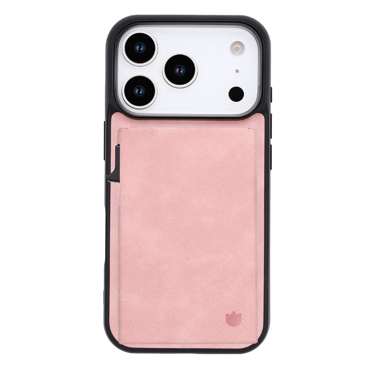 Apple iPhone 18 Pro Max Hoesje - Pale Pink - Kunstleren MagSafe Back Cover met Uitschuifbare Pasjeshouder