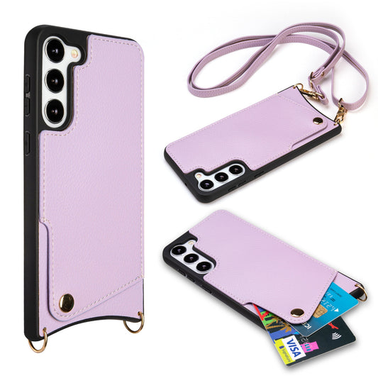 Samsung Galaxy S23 Plus Hülle - Lila - Backcover mit Handschlaufe und Handykette