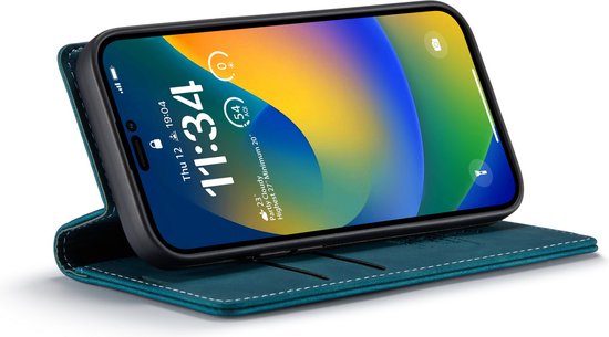 Apple iPhone 14 Pro Hülle - Emerald Green - Schlanke Klapphülle mit Kartenfach