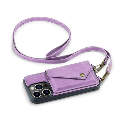 Apple iPhone 15 Pro Max Hoesje - Bright Lila - Luxe Back Cover met Telefoonkoord